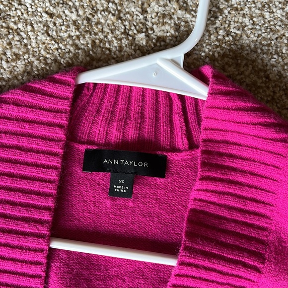 Ann Taylor Hot Pink Cardigan Sweater - Picture 3 of 4